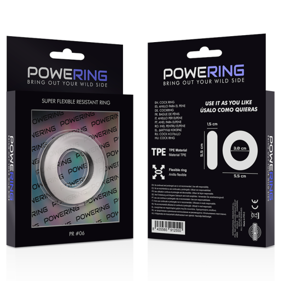 POWERING - SUPER FLEXIBLE AND RESISTANT PENIS RING 5.5CM PR06 CLEAR POWERING - 12