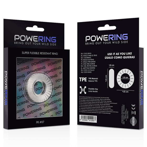 POWERING- SUPER FLEXIBLE AND RESISTANT PENIS RING 4.5CM PR07 CLEAR POWERING - 11