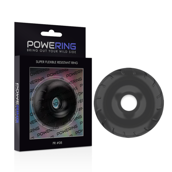 POWERING - SUPER FLEXIBLE AND RESISTANT PENIS RING 5CM PR08 BLACK POWERING - 4