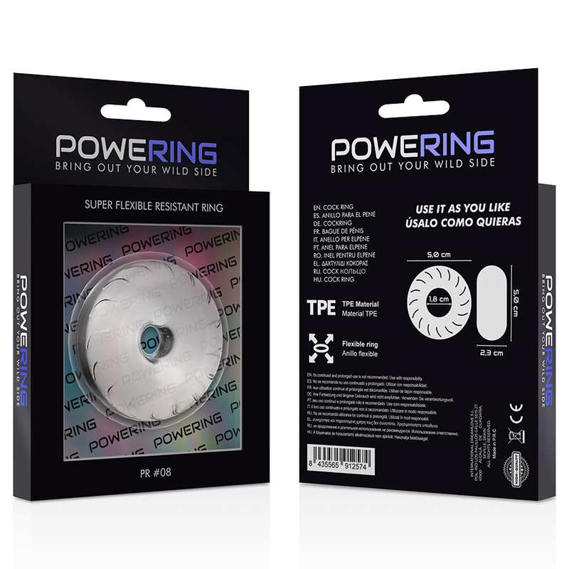 POWERING - SUPER FLEXIBLE AND RESISTANT PENIS RING 5CM PR08 CLEAR POWERING - 11