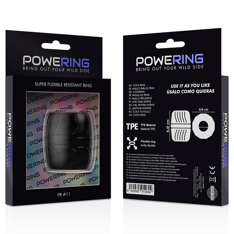 POWERING - SUPER FLEXIBLE AND RESISTANT PENIS RING 5 CM PR11 BLACK POWERING - 7