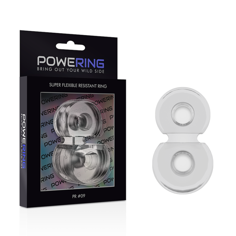 POWERING - SUPER FLEXIBLE AND RESISTANT DOUBLE PENIS RING PR09 CLEAR POWERING - 2