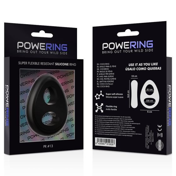 POWERING - SUPER FLEXIBLE AND RESISTANT PENIS AND TESTICLE RING PR13 BLACK POWERING - 9