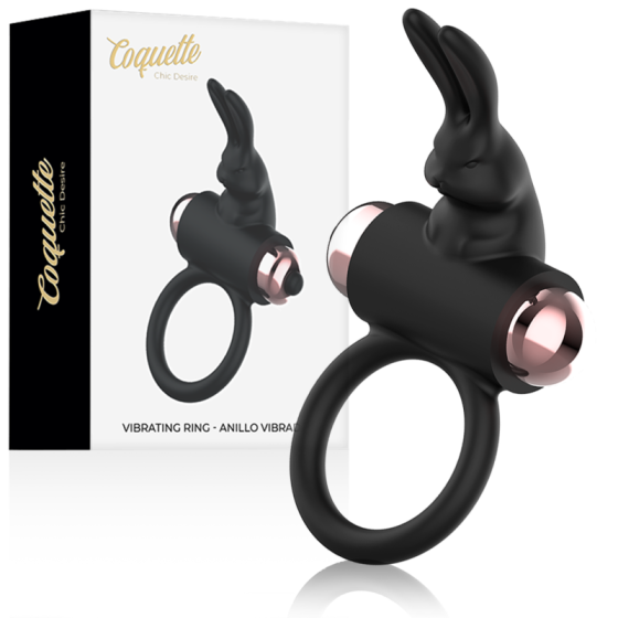 COQUETTE TOYS - COCK RING WITH VIBRATOR BLACK/ GOLD COQUETTE TOYS - 1