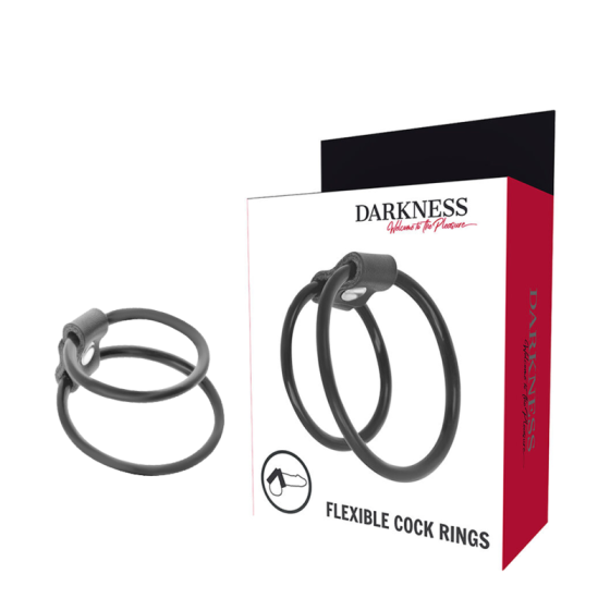 DARKNESS - ENHANCING DUO PENIS RINGS. DARKNESS BONDAGE - 1
