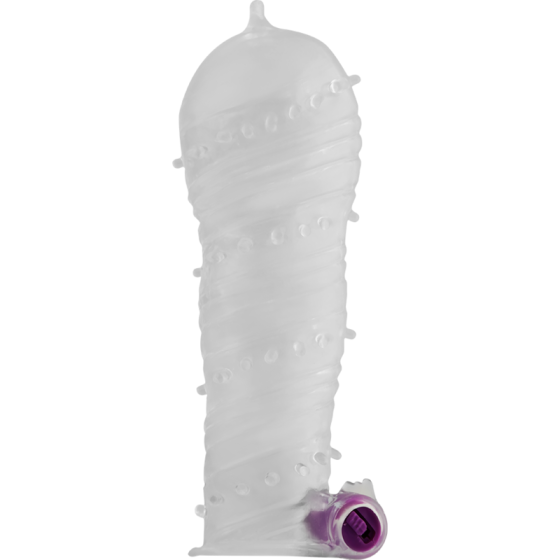 OHMAMA - TEXTURED PENIS SHEATH WITH WIDE TIP VIBRATING BULLET OHMAMA STIMULATING - 2