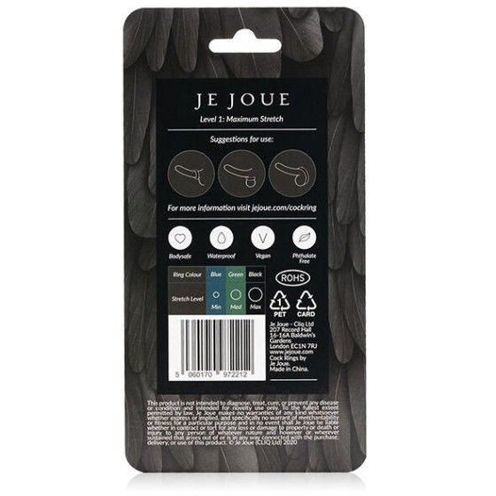 JE JOUE - MAXIMUM STRETCH SILICONE COCK RING - BLACK JE JOUE - 5