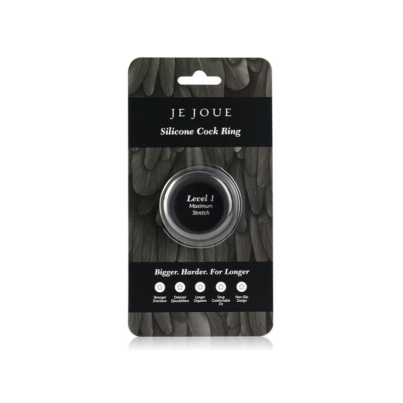 JE JOUE - MAXIMUM STRETCH SILICONE COCK RING - BLACK JE JOUE - 6