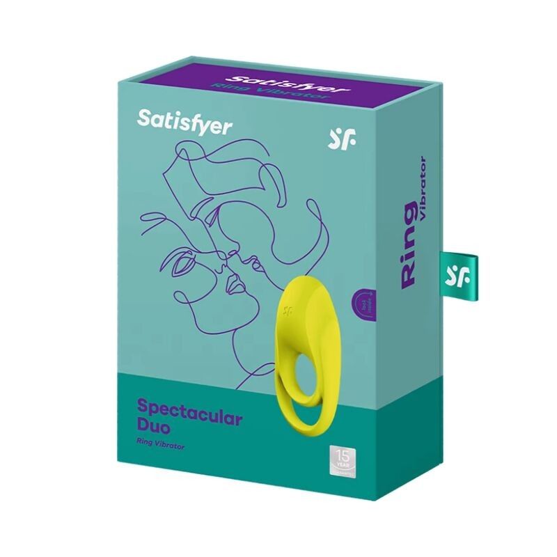 SATISFYER - SPECTACULAR DUO RING VIBRATOR YELLOW SATISFYER RING - 3