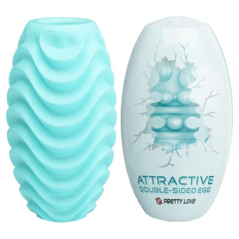 PRETTY LOVE - TURQUOISE DOUBLE SIDED MASTURBATOR EGG PRETTY LOVE MALE - 1