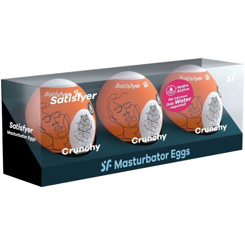 SATISFYER - 3 MASTURBATOR EGGS NAUGHTY, SAVAGE & CRUNCHY SATISFYER EGGS - 2