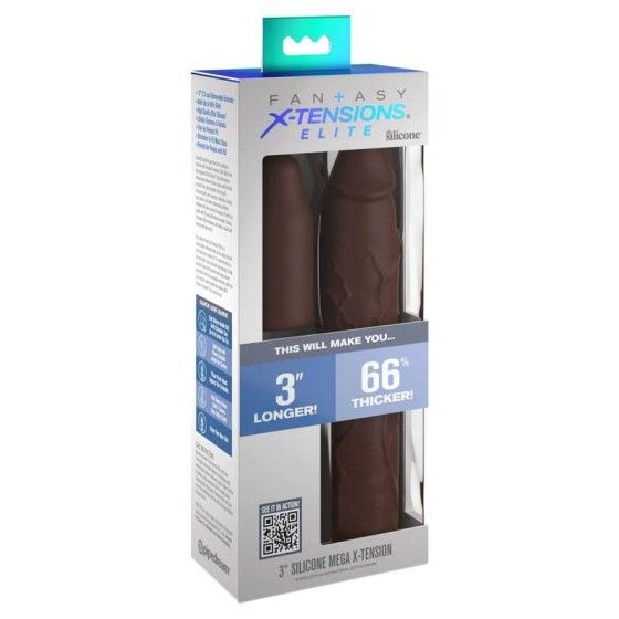 FANTASY X- TENSIONS - PIPEDREAMS SLEEVE 22,86 CM + 7,62 CM PLUG BROWN FANTASY X-TENSIONS - 3