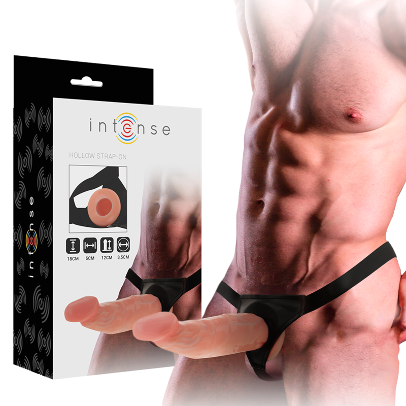 INTENSE - HOLLOW HARNESS WITH DILDO 18 X 3.5 CM INTENSE COUPLES TOYS - 2