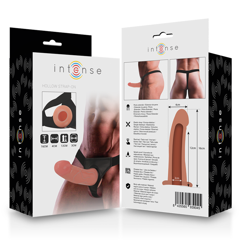 INTENSE - HOLLOW HARNESS WITH DILDO 16 X 3 CM INTENSE COUPLES TOYS - 9