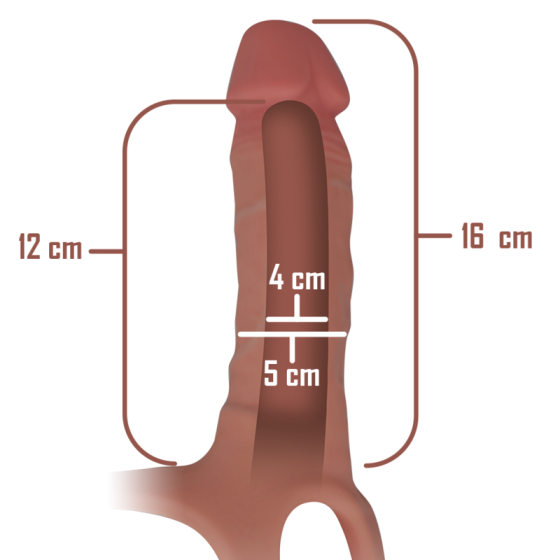 INTENSE - HOLLOW HARNESS WITH SILICONE DILDO 16 X 3.5 CM INTENSE COUPLES TOYS - 5