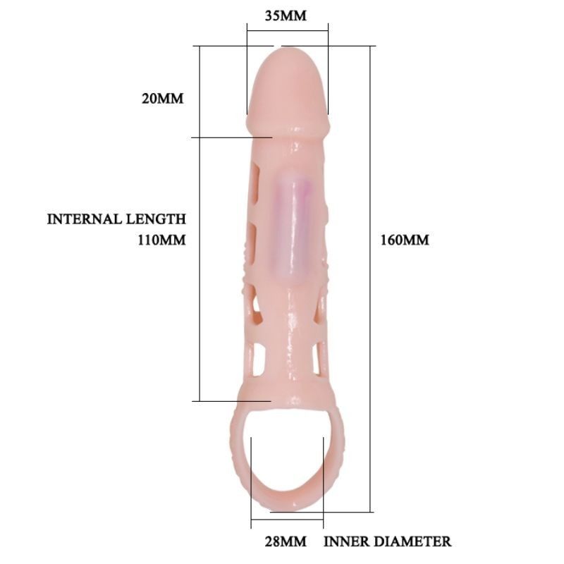 PRETTY LOVE - HARRISON PENIS EXTENDER COVER WITH VIBRATION AND STRAP 13.5 CM BAILE FOR HIM - 7