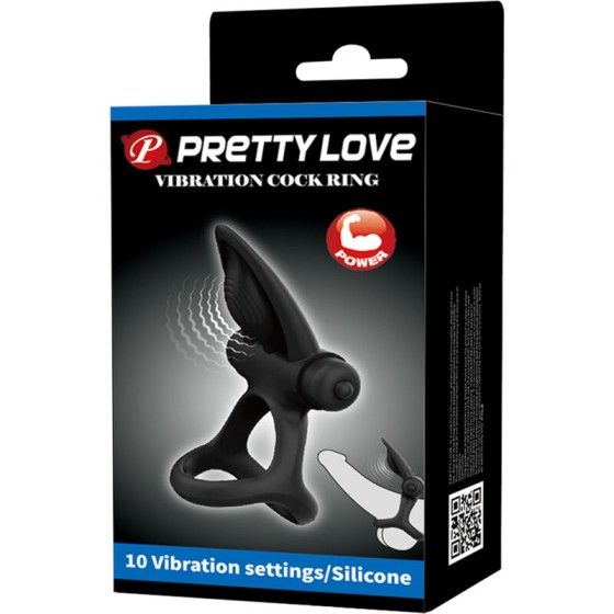 PRETTY LOVE - VIBRATING RING 10 VIBRATIONS BLACK SILICONE PRETTY LOVE MALE - 9