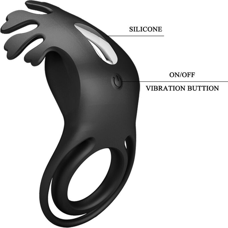 PRETTY LOVE - RUBEN VIBRATOR RING 7 VIBRATIONS BLACK SILICONE PRETTY LOVE MALE - 7