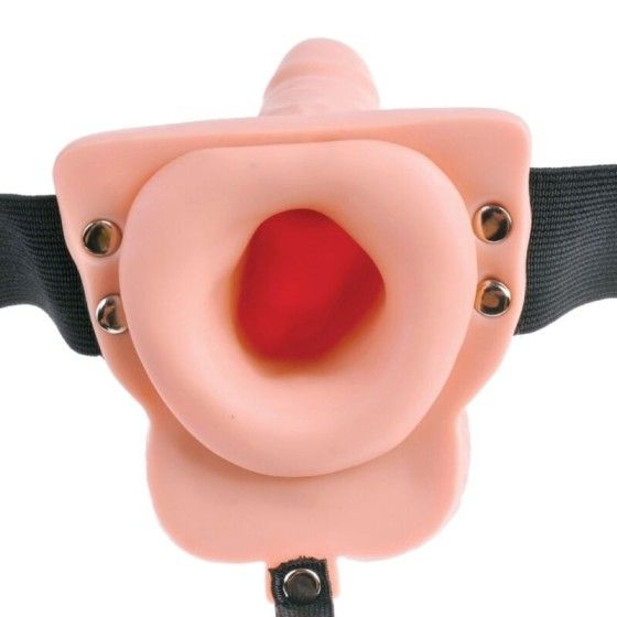 FETISH FANTASY SERIES - ADJUSTABLE HARNESS REMOTE CONTROL REALISTIC PENIS WITH RECHARGEABLE TESTICLES AND VIBRATOR 15 CM FETISH 