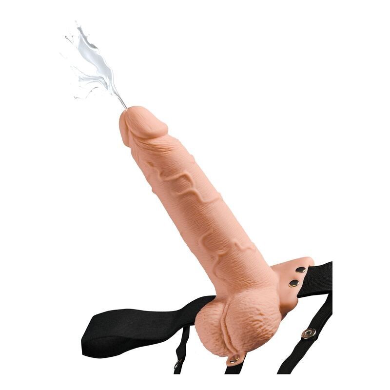 FETISH FANTASY SERIES - ADJUSTABLE HARNESS REALISTIC PENIS WITH BALLS SQUIRTING 19 CM FETISH FANTASY SERIES - 1