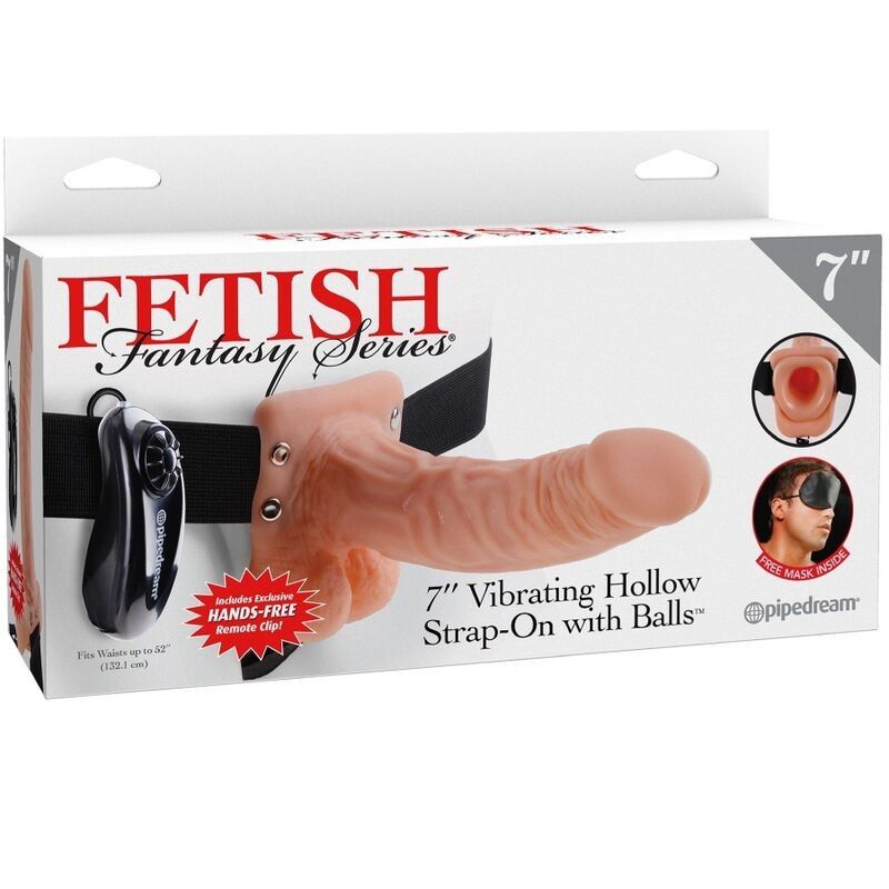 FETISH FANTASY SERIES - ADJUSTABLE HARNESS REMOTE CONTROL REALISTIC PENIS WITH TESTICLES 17.8 CM FETISH FANTASY SERIES - 5