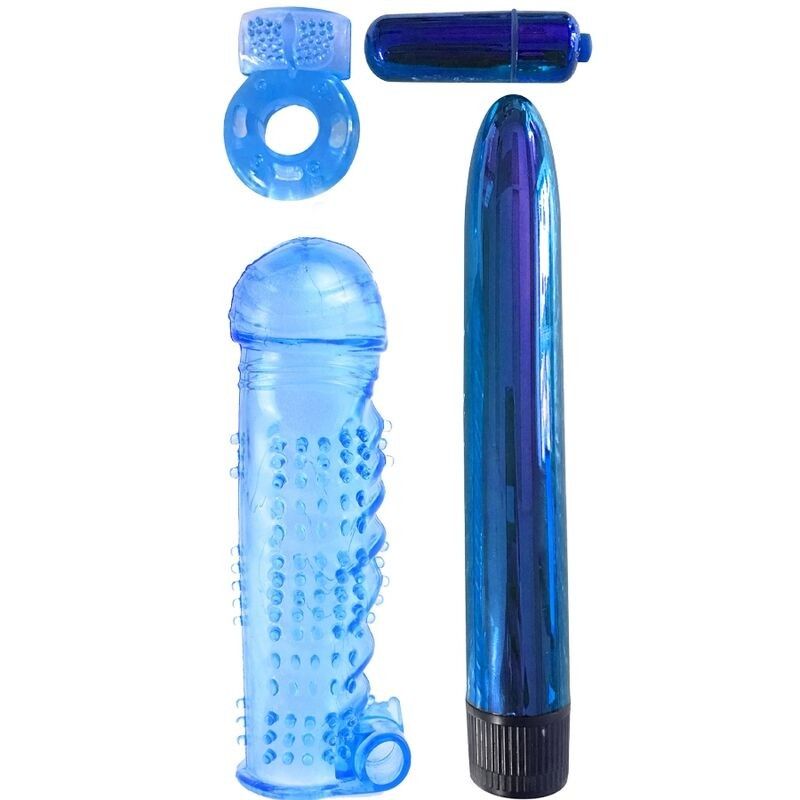CLASSIX - KIT FOR COUPLES WITH RING, SHEATH AND BULLETS BLUE CLASSIX - 1