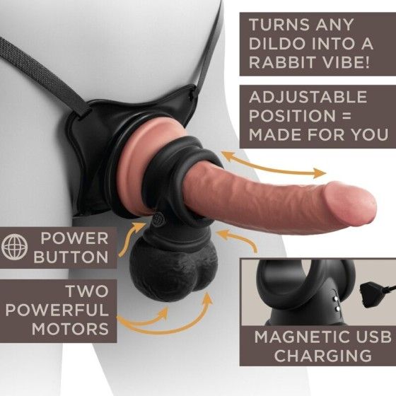 KING COCK - ELITE RING WITH TESTICLE VIBRATING SILICONE KING COCK - 7