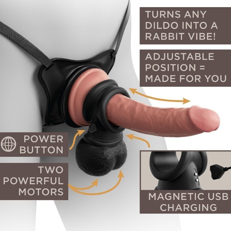 KING COCK - ELITE RING WITH TESTICLE VIBRATING SILICONE KING COCK - 7