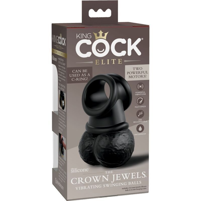 KING COCK - ELITE RING WITH TESTICLE VIBRATING SILICONE KING COCK - 8