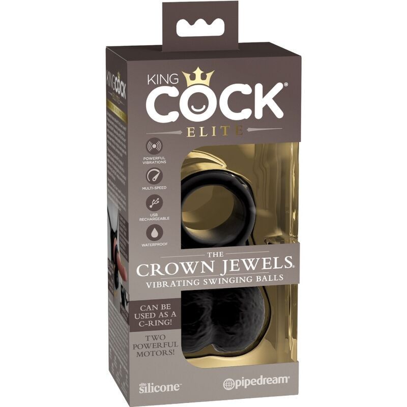 KING COCK - ELITE RING WITH TESTICLE VIBRATING SILICONE KING COCK - 9