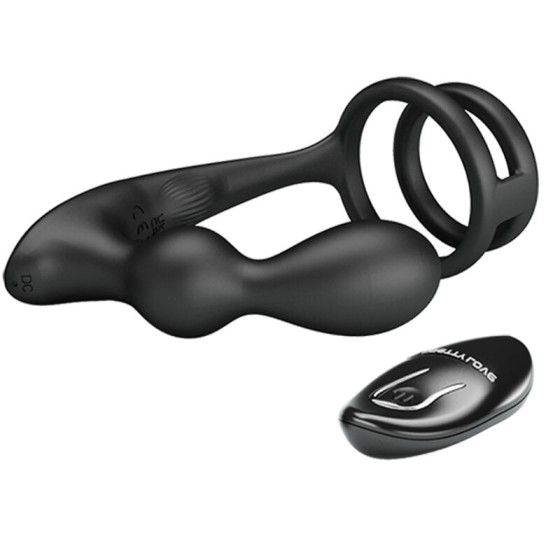 PRETTY LOVE - MARSHALL PENIS RING WITH VIBRATORY ANAL PLUG WITH REMOTE CONTROL PRETTY LOVE MALE - 4