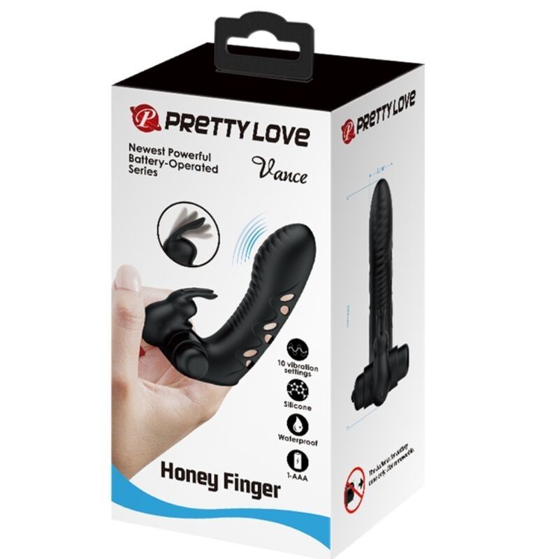 PRETTY LOVE - VANCE BLACK RABBIT VIBRATOR FINGER COVER PRETTY LOVE MALE - 9