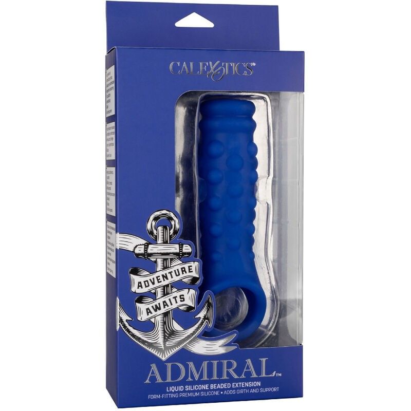 ADMIRAL - BEADED PENIS COVER LIQUID SILICONE BLUE ADMIRAL - 6