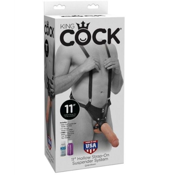 KING COCK - 28 CM HOLLOW STRAP-ON SUSPENDER SYSTEM FLESH KING COCK - 2