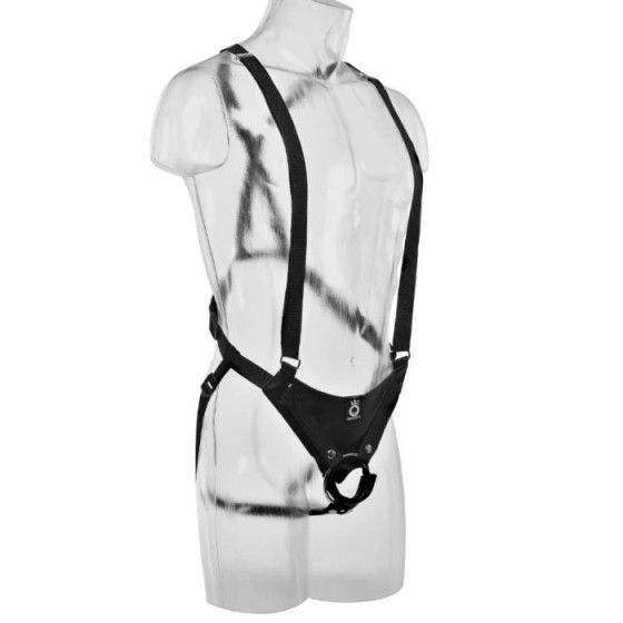 KING COCK - 30.5 CM HOLLOW STRAP-ON SUSPENDER SYSTEM - FLESH KING COCK - 5