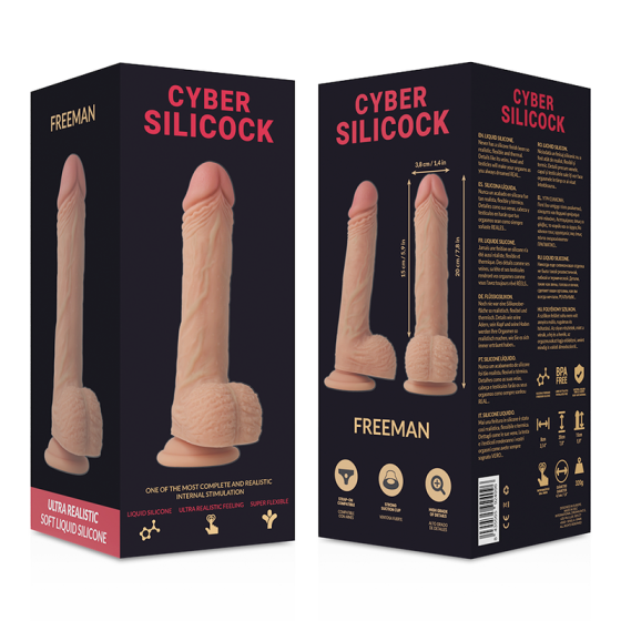 CYBER SILICOCK - FREEMAN ULTRA REALISTIC SOFT LIQUID SILICONE 20 CM -O- 3.8 CM CYBER SILICOCK - 7