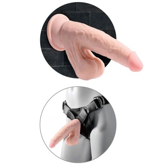 KING COCK - PLUS 3D DILDO SWINGING BALLS 24.5 CM LIGHT SKIN KING COCK PLUS - 4