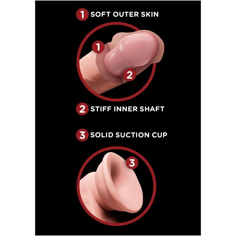 KING COCK - PLUS 3D DILDO SWINGING BALLS 15.2 CM LIGHT SKIN KING COCK PLUS - 6