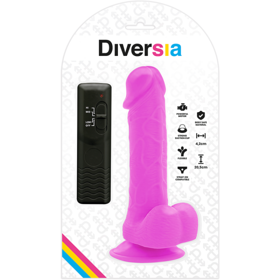 DIVERSIA - FLEXIBLE VIBRATING DILDO 20.5 CM - PURPLE DIVERSIA - 9