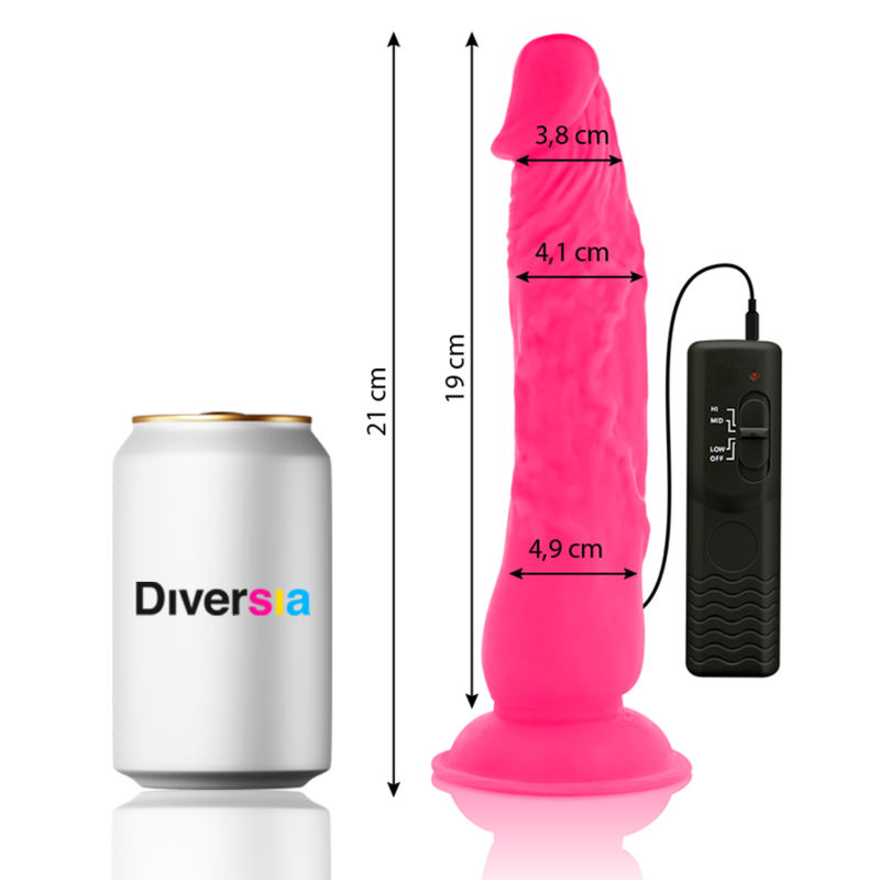 DIVERSIA - FLEXIBLE VIBRATING DILDO 21 CM - PINK DIVERSIA - 2