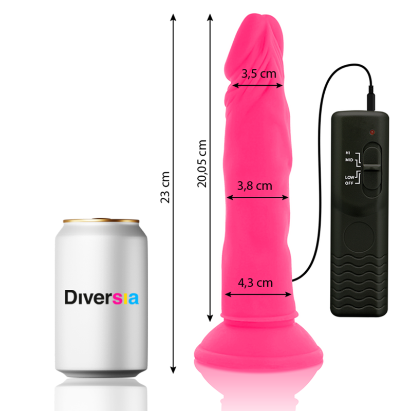 DIVERSIA - FLEXIBLE DILDO WITH VIBRATION 23 CM - PINK DIVERSIA - 2