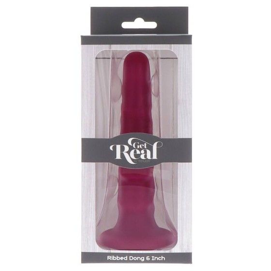GET REAL - RIBBED DONG 12 CM RED GET REAL - 6