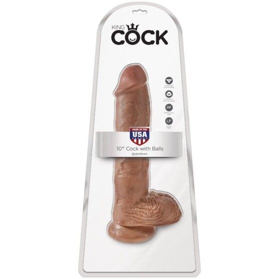 KING COCK - REALISTIC PENIS WITH BALLS 19.8 CM CARAMEL KING COCK - 6