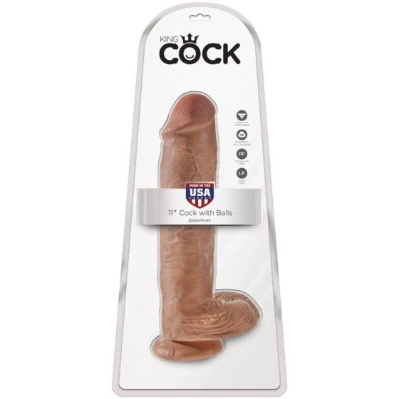 KING COCK - REALISTIC PENIS WITH BALLS 22.6 CM CARAMEL KING COCK - 6