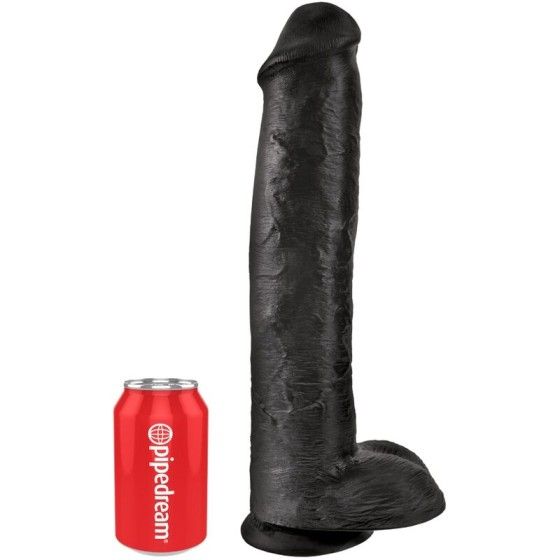 KING COCK - REALISTIC PENIS WITH BALLS 34.2 CM BLACK KING COCK - 5