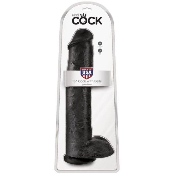 KING COCK - REALISTIC PENIS WITH BALLS 34.2 CM BLACK KING COCK - 6