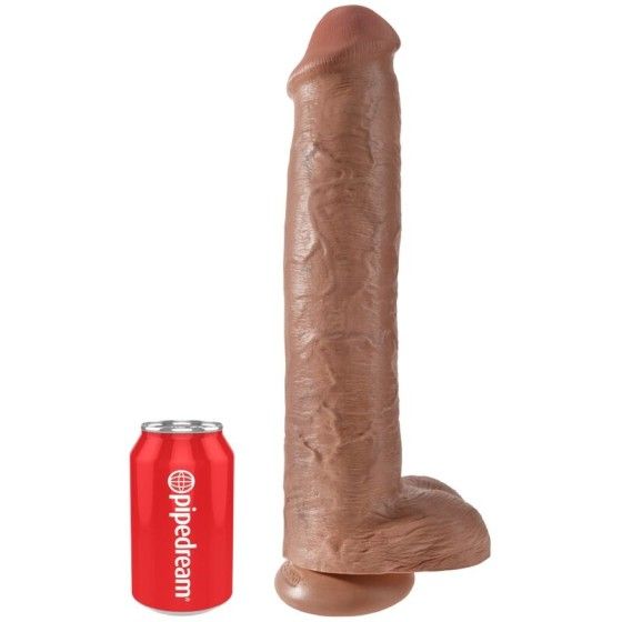 KING COCK - REALISTIC PENIS WITH BALLS 34.2 CM CARAMEL KING COCK - 5