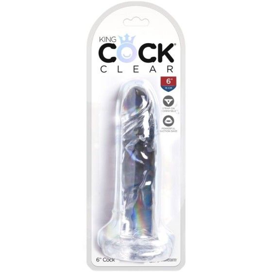 KING COCK - CLEAR REALISTIC PENIS 15.5 CM TRANSPARENT KING COCK - 4