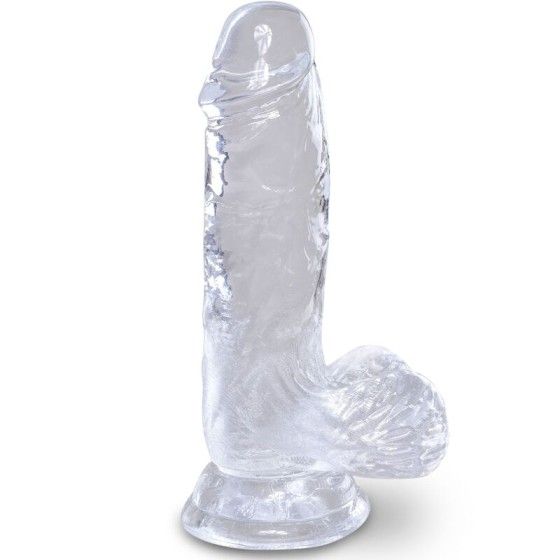 KING COCK - CLEAR REALISTIC PENIS WITH BALLS 10.1 CM TRANSPARENT KING COCK - 1
