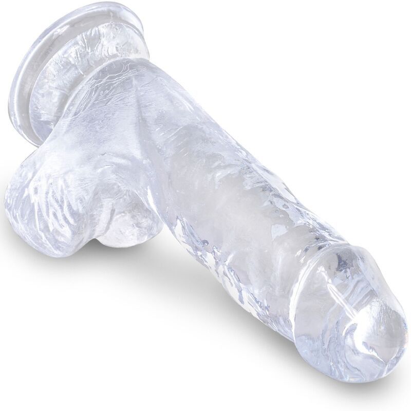 KING COCK - CLEAR REALISTIC PENIS WITH BALLS 10.1 CM TRANSPARENT KING COCK - 3